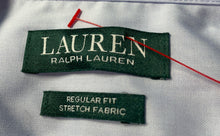 Load image into Gallery viewer, Lauren Ralph Lauren Mens Light Blue Stretch Long Sleeve Dress Shirt Size M