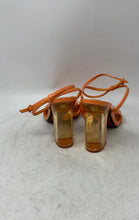 Load image into Gallery viewer, Zara Womens Orange Open Toe Adjustable Ankle Strap Heels Size EUR 40