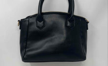 Load image into Gallery viewer, Xoxo Womens Black Leather Double Handles Detachable Strap Satchel Bag