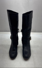 Load image into Gallery viewer, Geox Womens Black Leather Side Zip Round Toe Riding Boots Size EUR 40