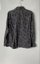 Load image into Gallery viewer, Express Mens Black White Printed Long Sleeve Collared Dress Shirt Size L 16-16.5