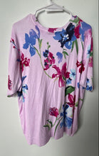 Load image into Gallery viewer, Chico's Womens Multicolor Floral Crew Neck Short Sleeve Pullover Sweater Sz XXL