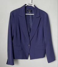 Load image into Gallery viewer, Nine West Womens Purple Long Sleeve Collared One-Button Blazer Size 14