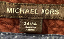 Load image into Gallery viewer, Michael Kors Mens Red Flat Front Pockets Straight Leg Chino Pants Size 34/34