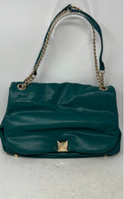 Load image into Gallery viewer, INC International Concepts Womens Green Faux Leather Bottom Studs Shoulder Bag