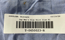 Load image into Gallery viewer, Gap Mens Blue Long Sleeve Collared Front Single Pocket Button-Up Shirt Size XL