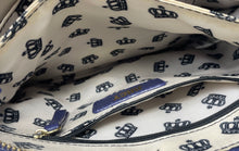 Load image into Gallery viewer, Juicy Couture Womens Blank Check Navy Blue Monogram Leather Crossbody Purse