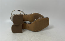 Load image into Gallery viewer, Zara Womens Brown Leather Snakeskin Print Block Heel Strappy Sandals Size 9