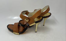 Load image into Gallery viewer, Michael Kors Womens Brown Leather Open Toe Stiletto Ankle Strap Heels Size 8 1/2