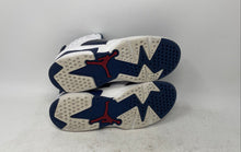 Load image into Gallery viewer, Nike Boys Air Jordan 6 Retro White And Blue Sneaker Shoes Size 2.5Y Missing Lace