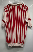 Load image into Gallery viewer, Disney Mens Red Cream Striped Cotton Short Sleeve Dapper Dan Knit Polo Shirt S