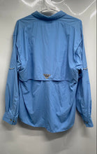 Load image into Gallery viewer, Columbia Mens Blue Long Sleeve Front Pockets Button-Up Shirt Size Small