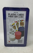 Load image into Gallery viewer, Cardinal Texas Tournament 100 Pcs 4681 Deluxe Playing Cards Poker Chips Dice Set