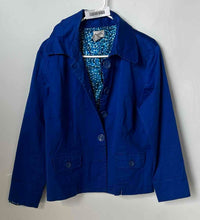 Load image into Gallery viewer, Chico's Womens Blue Long Sleeve Collared Pockets Button Front Jacket Size 2