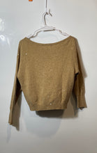 Load image into Gallery viewer, Banana Republic Womens Brown Sequin Boatneck Ribbed Hem Pullover Sweater Size S