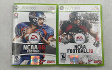 Load image into Gallery viewer, Lot Of 2 Microsoft XBOX 360 NCAA Football 08 And 10 EA Sports Video Games