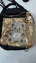 Load image into Gallery viewer, Moliabal Womens Black Gold Adjustable Strap Mini Shoulder Backpack