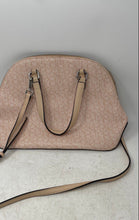 Load image into Gallery viewer, Calvin Klein Womens Peach Monogram Print Zipper Top Handle Crossbody Handbag