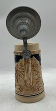 Load image into Gallery viewer, Ceramic Herz Ist Trumpf Lidded Mug Beer Stein 1693 Collectible Germany