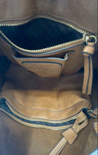 Load image into Gallery viewer, Steve Madden Womens Brown Gold-Tone Leather Inner Pockets Shoulder Handbag