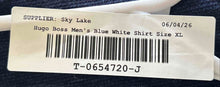 Load image into Gallery viewer, Boss Hugo Boss Mens Blue White Slim Fit Short Sleeve Round Neck T-Shirt Size XL