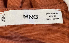 Load image into Gallery viewer, Mango Womens Rust-Orange Short-Sleeve V-Neck One-Piece Jumpsuit Size M