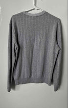 Load image into Gallery viewer, Hugo Boss Mens Gray Pinstripe Long Sleeve Crew Neck Pullover Sweatshirt Size M