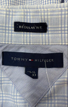 Load image into Gallery viewer, Tommy Hilfiger Mens Light Blue Long Sleeve Collared Dress Shirt Size 16.5 32-33