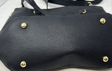 Load image into Gallery viewer, Nanette Lepore Womens Black Inner Pockets Satchel Bag With Crossbody Strap