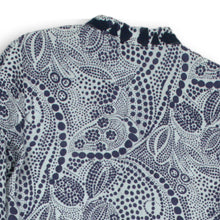 Load image into Gallery viewer, Style & Co. Womens Blue White Printed 3/4 Sleeve Split Neck Blouse Top Size 6