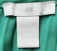Load image into Gallery viewer, H&M Womens Green Long Flared Sleeve Round Neck Pleated Blouse Top Size XL
