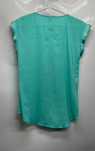 Load image into Gallery viewer, Express Womens Green Gramercy Short Sleeve Front-Zip Blouse Top Size XS