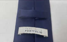 Load image into Gallery viewer, Perry Ellis Mens Dark Blue Keeper Loop Adjustable Formal Pointed Tie