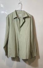 Load image into Gallery viewer, Calvin Klein Mens Green Striped Spread Collar Long Sleeve Button-Up Shirt Sz XL