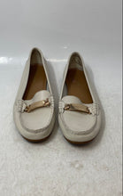 Load image into Gallery viewer, Coach Womens White Pebbled Leather Moc Toe Slip-On Loafer Flats Size 8.5
