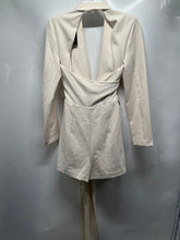 Load image into Gallery viewer, Express Womens Beige Long Sleeve Tie Waist One-Piece Romper Size 4 With Tag