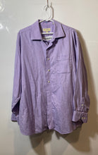 Load image into Gallery viewer, Tommy Bahama Mens Purple White Printed Cotton Long Sleeve Dress Shirt Size 17.5