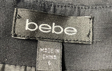 Load image into Gallery viewer, Bebe Womens Black Stretch Lined Side Panel Back Zip Mini Skirt Size 6
