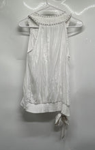 Load image into Gallery viewer, Twenty One Womens White Embroidered Beaded Sleeveless Side Tie Blouse Top Size M