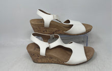 Load image into Gallery viewer, Naturalizer Womens White Leather Slip-On Wedge Platform Sandals Size 8W