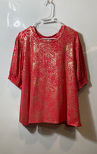 Load image into Gallery viewer, Michael Kors Womens Orange Gold Short Sleeve Blouse Top Size 3X