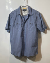 Load image into Gallery viewer, Free Planet Mens Blue Short Sleeve Spread Collar Button-Up Shirt Size Large