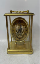 Load image into Gallery viewer, Vintage Pearl S Haller Gold Tone Skeleton Movement Carriage Clock Not Tested