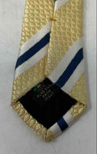 Load image into Gallery viewer, Serica Mens Yellow Striped 100% Pure Silk Classic Adjustable Designer Necktie