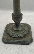 Load image into Gallery viewer, Bronze & Glass Engraved Decorative Collectible Tall Pedestal Candlestick Holder