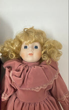 Load image into Gallery viewer, Vintage Americas Porcelain Doll Heather With Stand 15 Inch Heritage Mint 2 Pcs