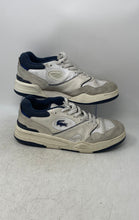 Load image into Gallery viewer, Lacoste Mens Lineshot 124 1 White Gray Blue Leather Running Shoes Size 10.5