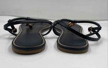 Load image into Gallery viewer, Authentic Tory Burch Womens Emmy Black Leather Flat Thong Sandals Size 9 M