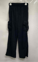 Load image into Gallery viewer, Forever 21 Womens Black Elastic Waist Pockets Straight Leg Cargo Pants Size S