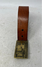 Load image into Gallery viewer, Mens Brown Leather Saudi Arabia Buckle Adjustable Dress Belt Size 36